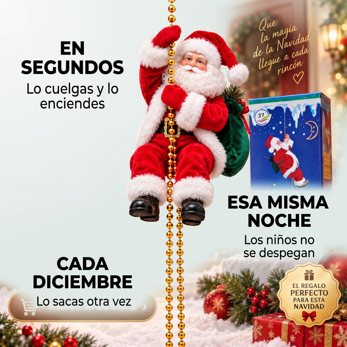 Papá Noel escalador musical – Sube y baja solo