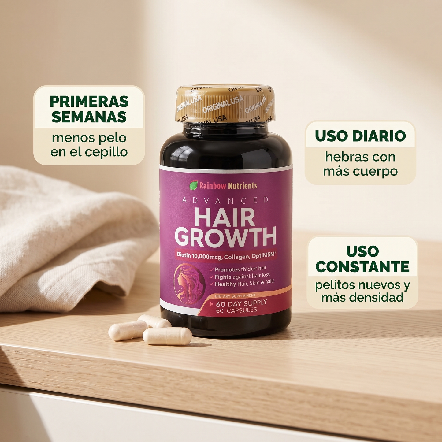 Hair Growth – Cápsulas para densidad y crecimiento capilar