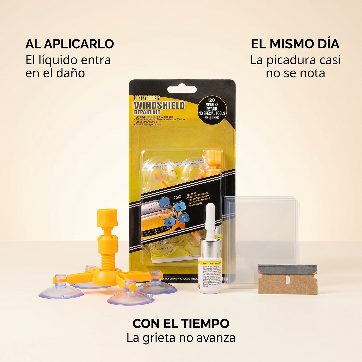 Kit reparador de parabrisas – Borra picaduras sin cambiar vidrio