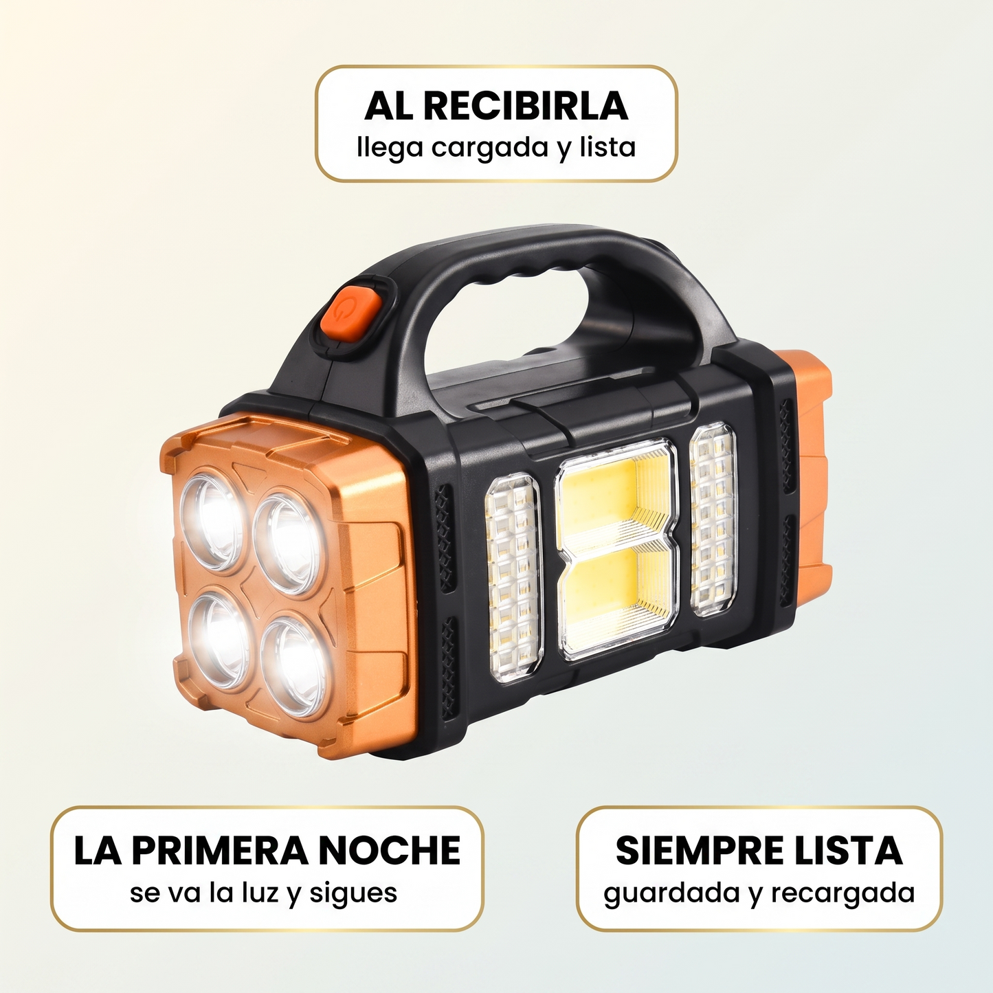 Lámpara LED recargable USB – Luz potente para apagones