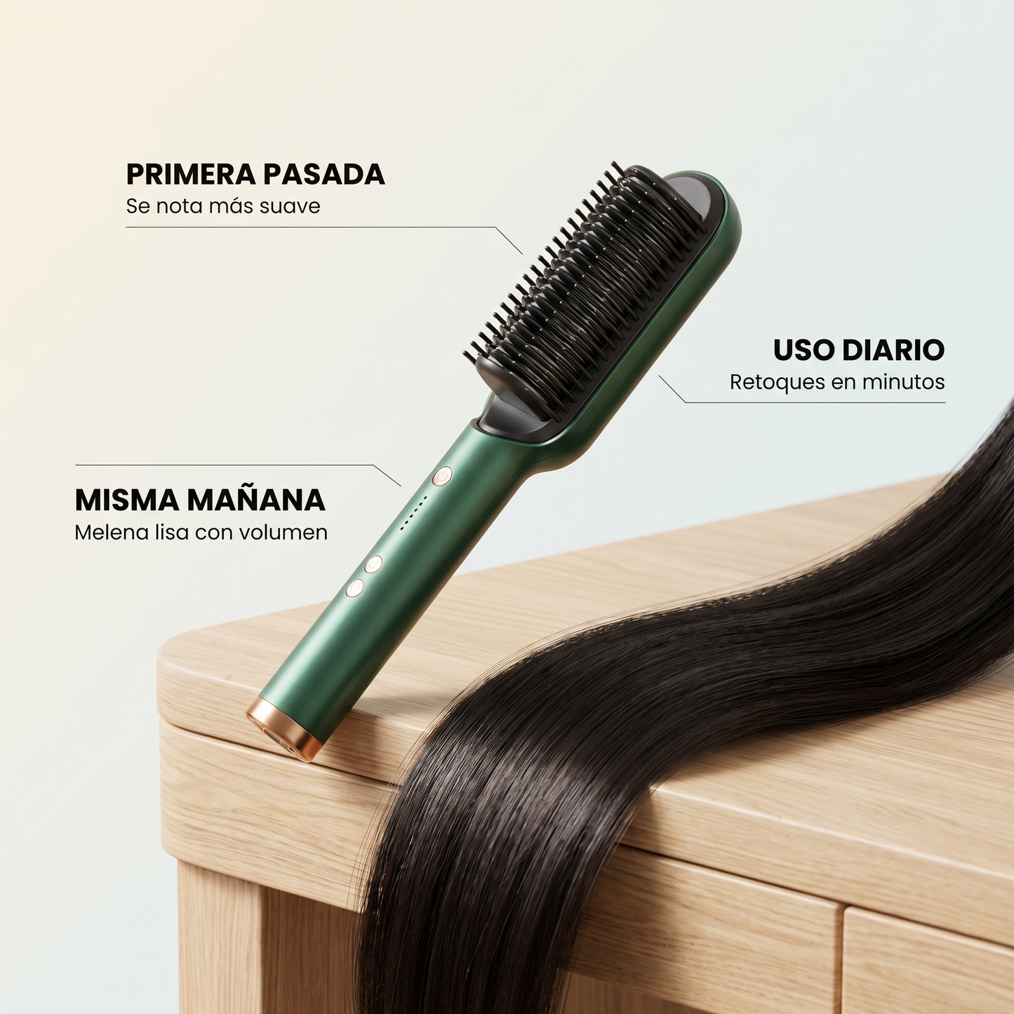 Cepillo alisador eléctrico – Liso y sin frizz al peinar