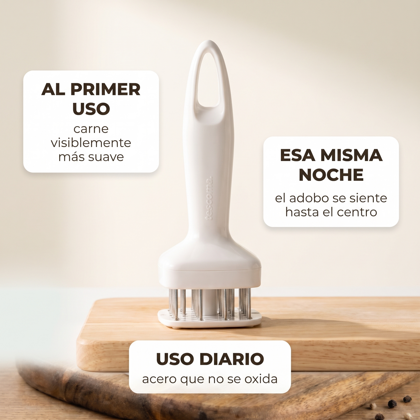 Ablandador de carne con agujas – carne suave y jugosa
