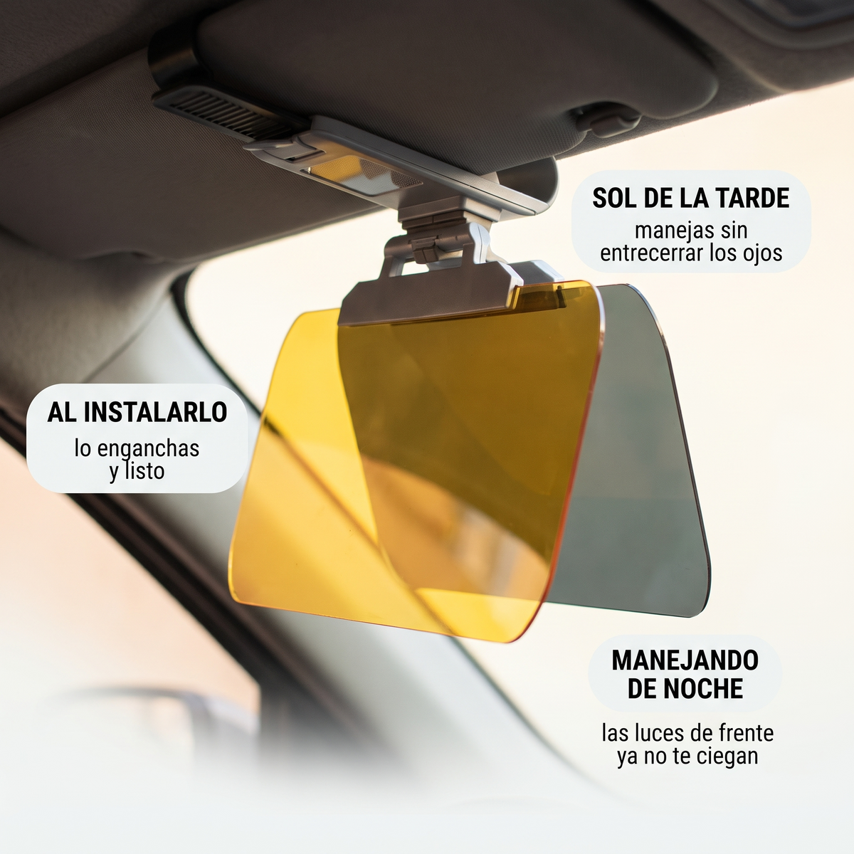 Extensor de parasol 2 en 1 – Maneja sin el sol en los ojos