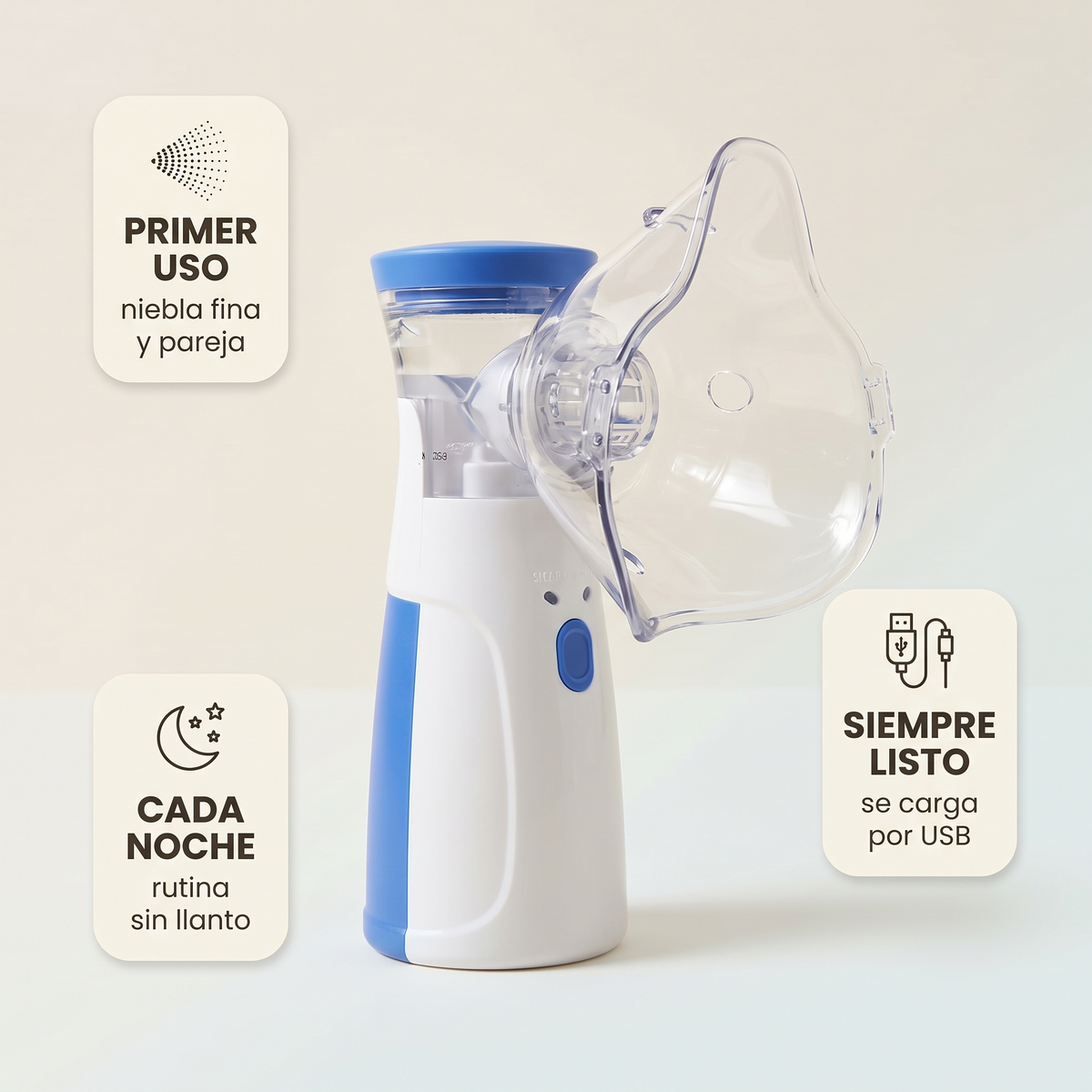 Nebulizador portátil mesh – terapia respiratoria sin ruido