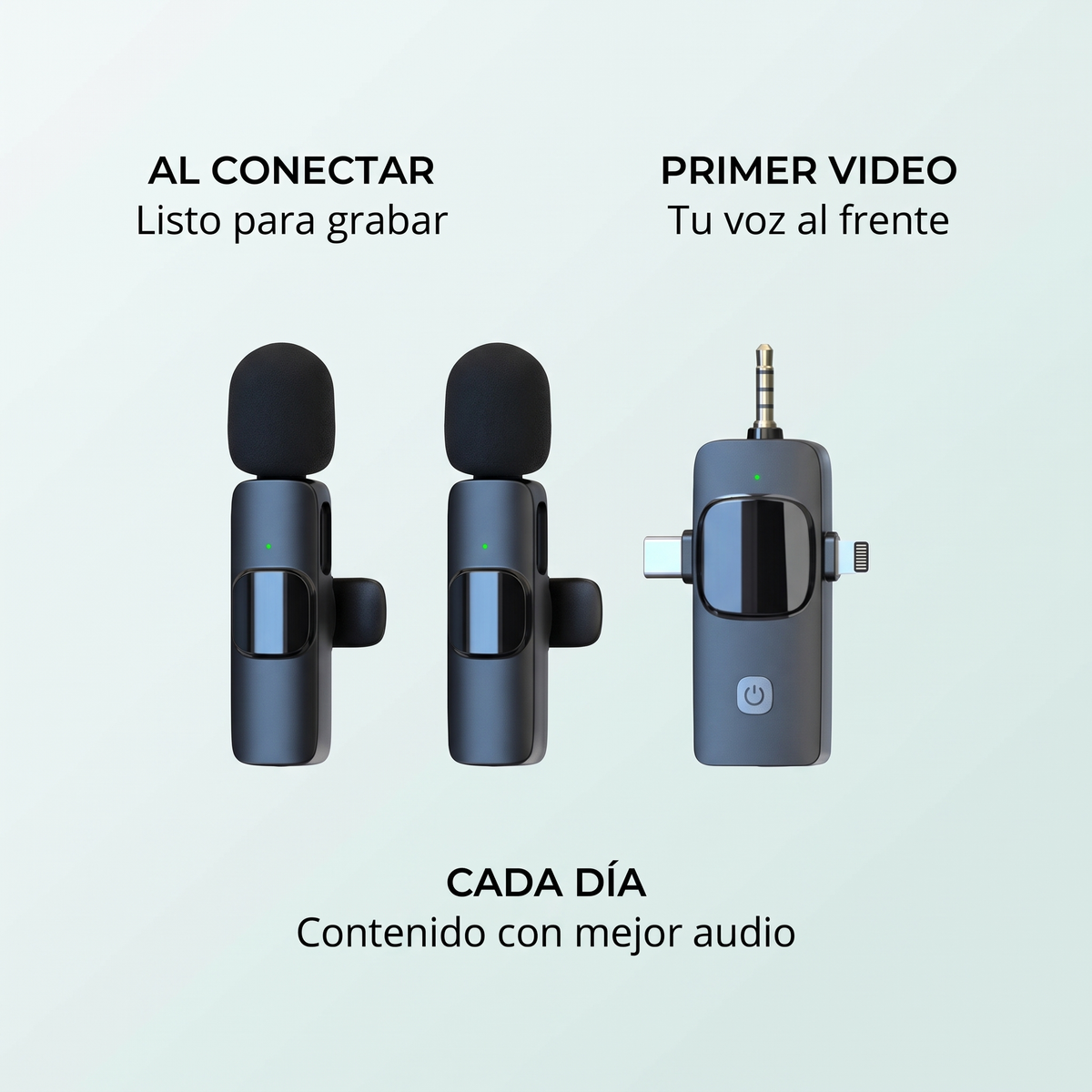 Micrófono inalámbrico de solapa – Audio nítido desde tu celular