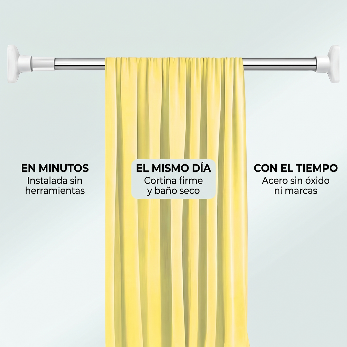 Barra extensible para cortina de baño – sin taladrar