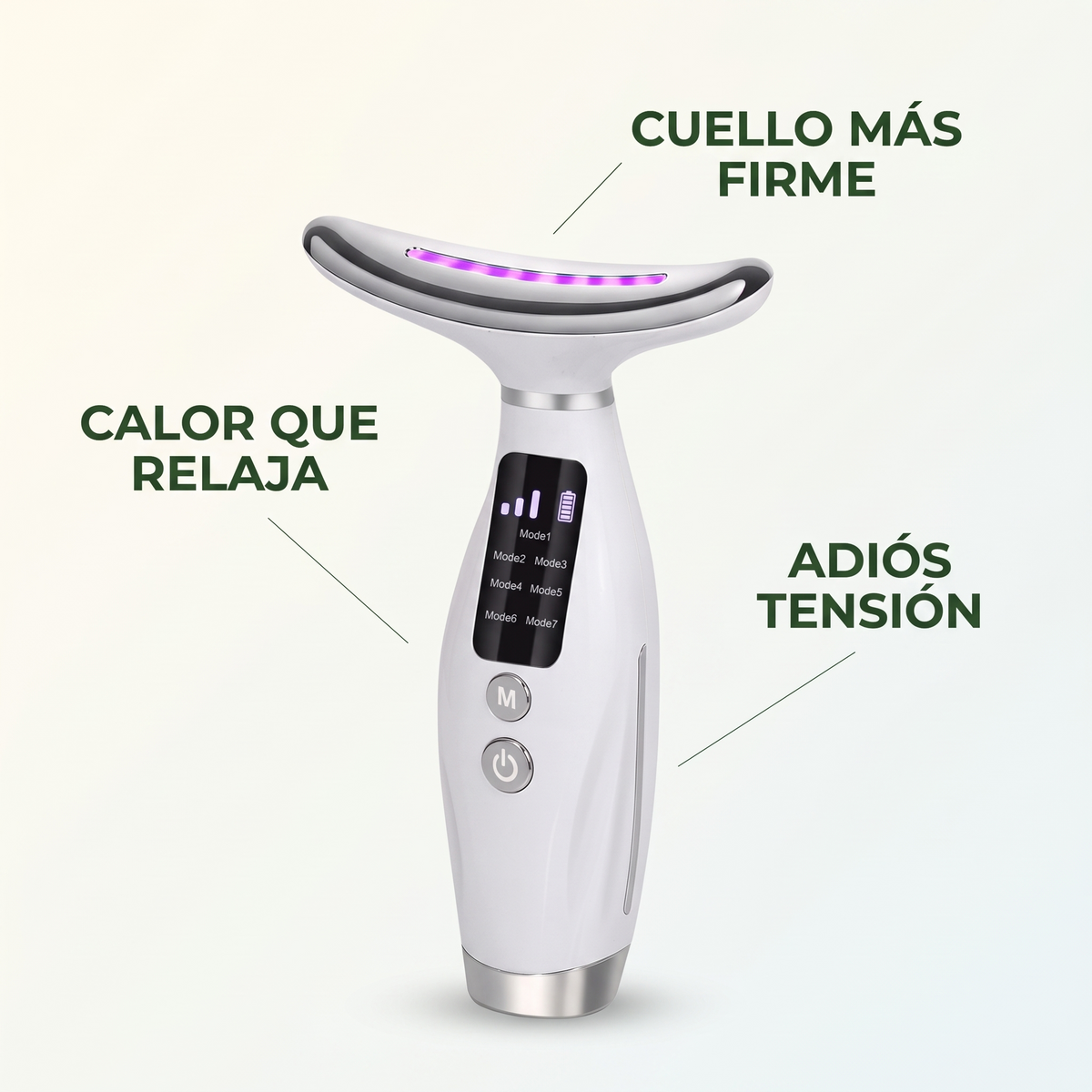 Masajeador facial y de cuello LED – Piel más firme en casa