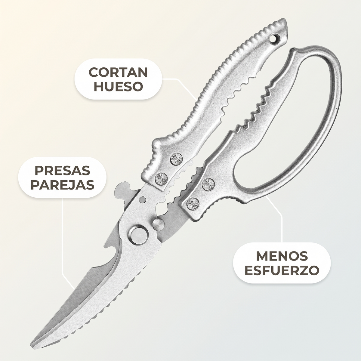 2x1 Tijeras para pollo de acero – Cortan hueso de una apretada