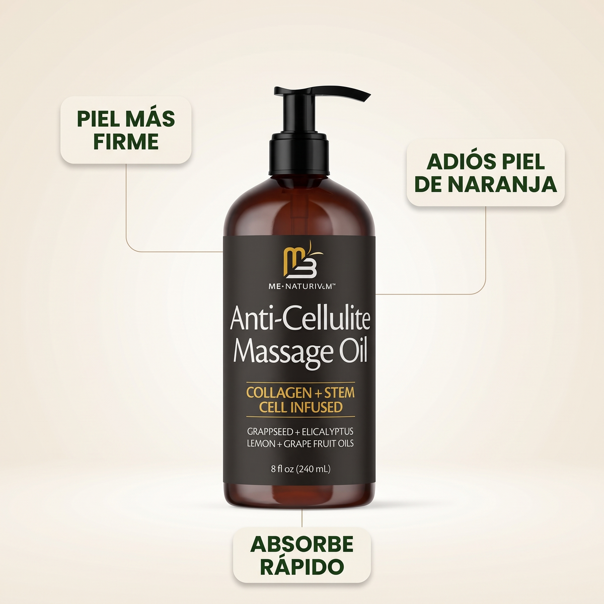 Aceite anticelulítico con colágeno – piel firme y suave