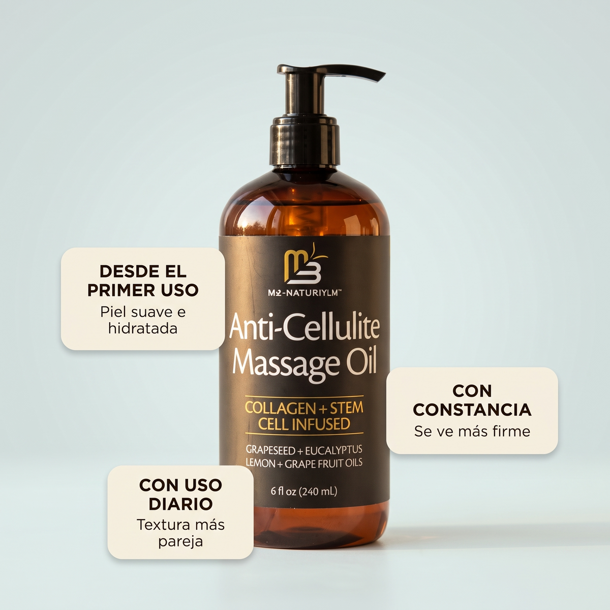 Aceite anticelulítico con colágeno – piel firme y suave