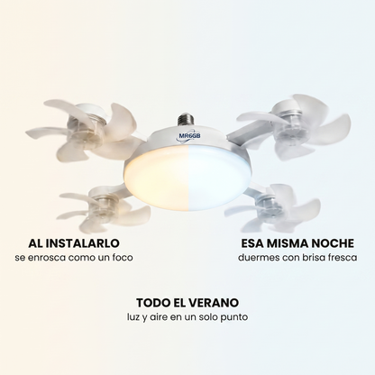 Ventilador de techo con luz – aire fresco sin instalación