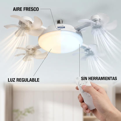 Ventilador de techo con luz – aire fresco sin instalación