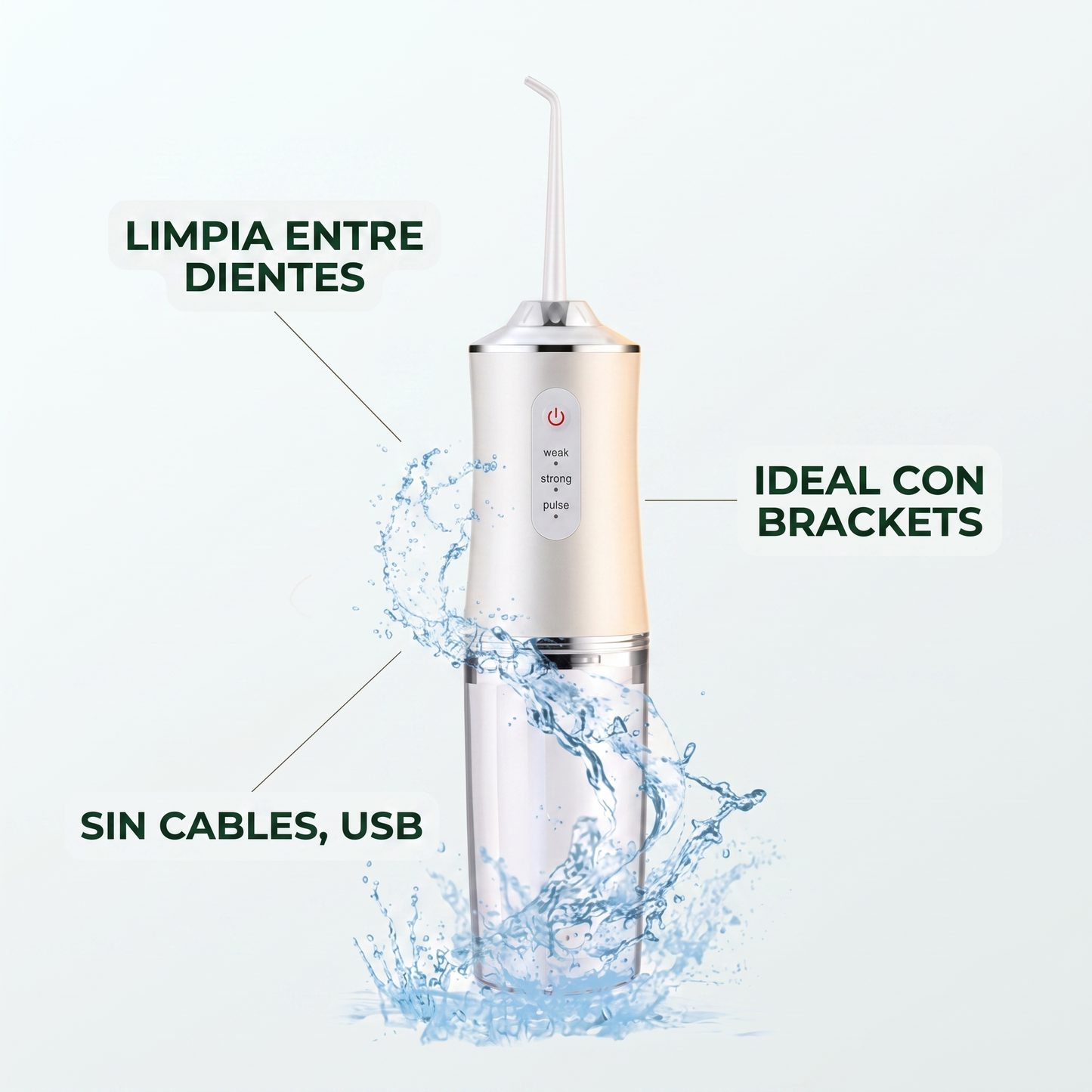 Irrigador bucal portátil recargable – Limpieza profunda diaria