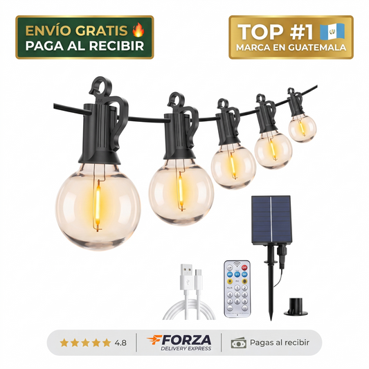 Guirnalda solar LED para exteriores – Ilumina tu patio sin cables
