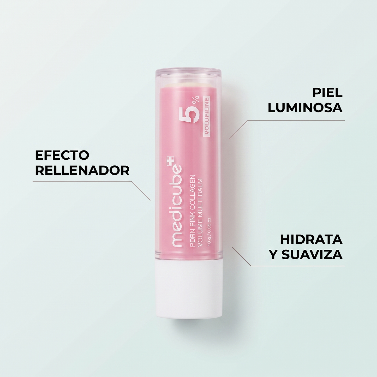 Bálsamo facial en barra colágeno rosa – efecto rellenador