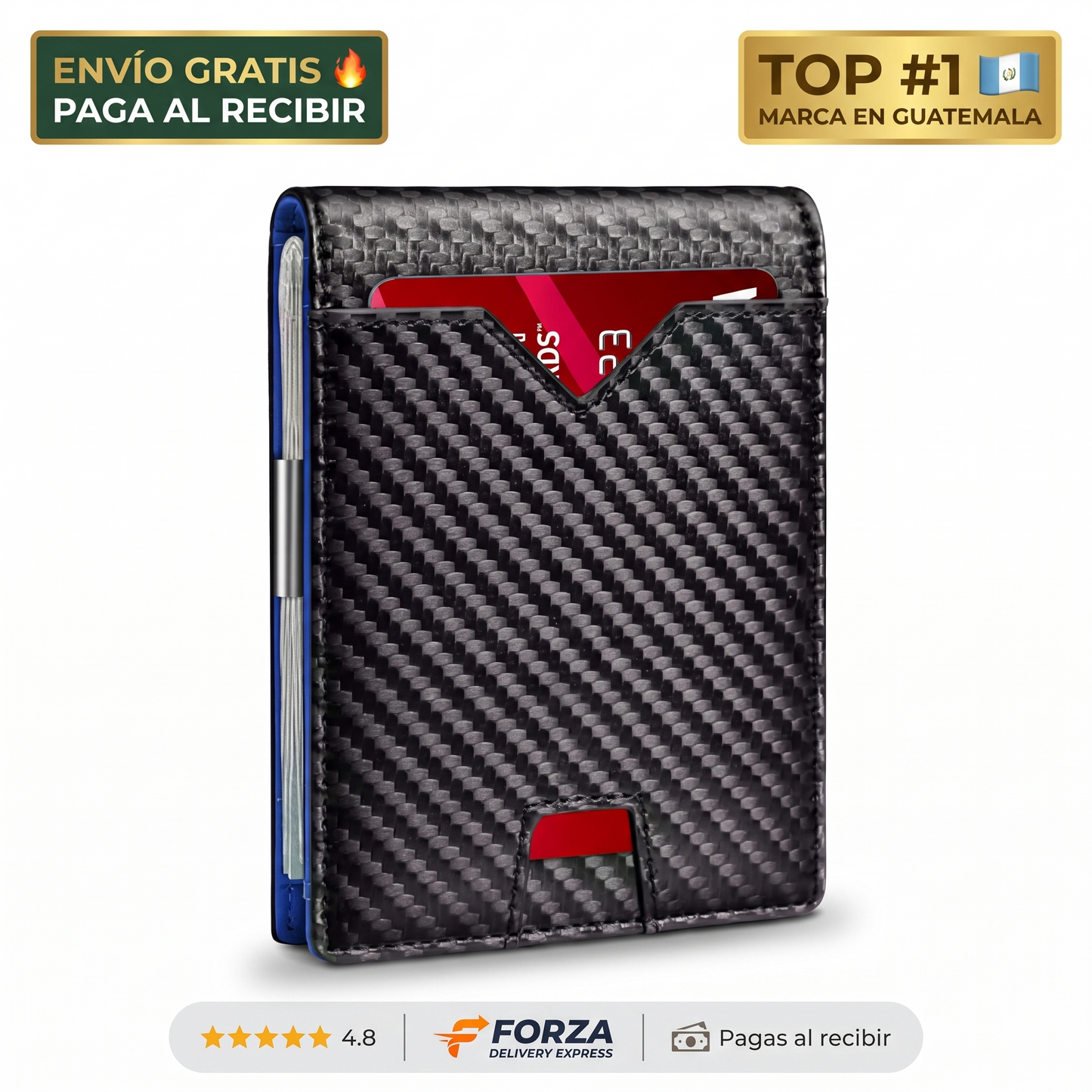 Billetera de fibra de carbono RFID – Delgada y segura