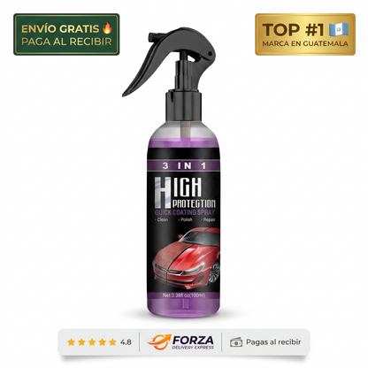 Spray cerámico 3 en 1 – limpia, brilla y protege tu carro