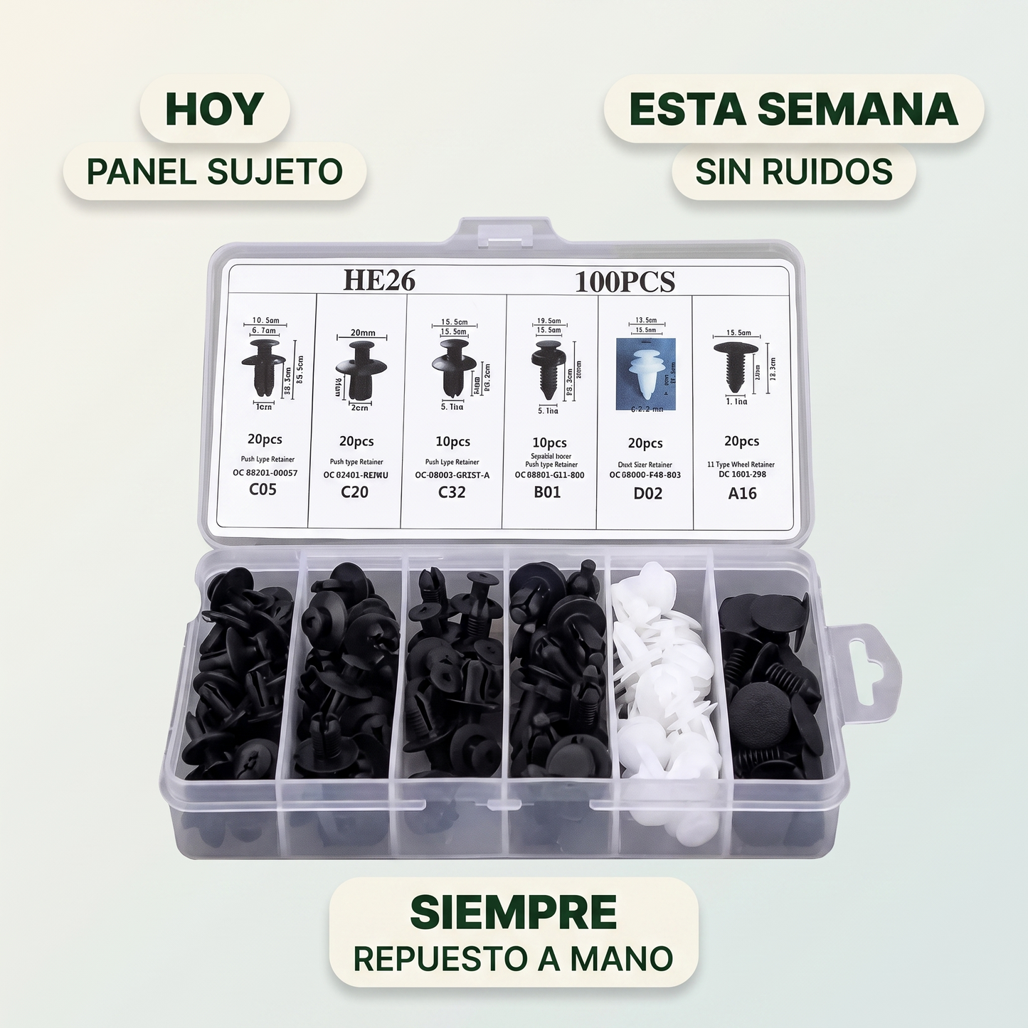 Kit de 100 clips automotrices – Repara tu carro sin taller