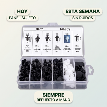 Kit de 100 clips automotrices – Repara tu carro sin taller