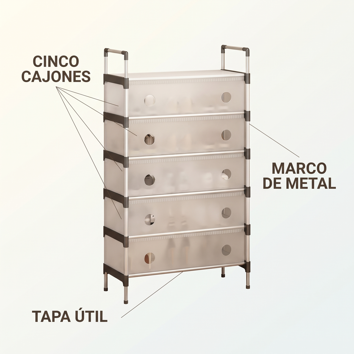 Zapatera 5 cajones – organiza tu ropa sin obras