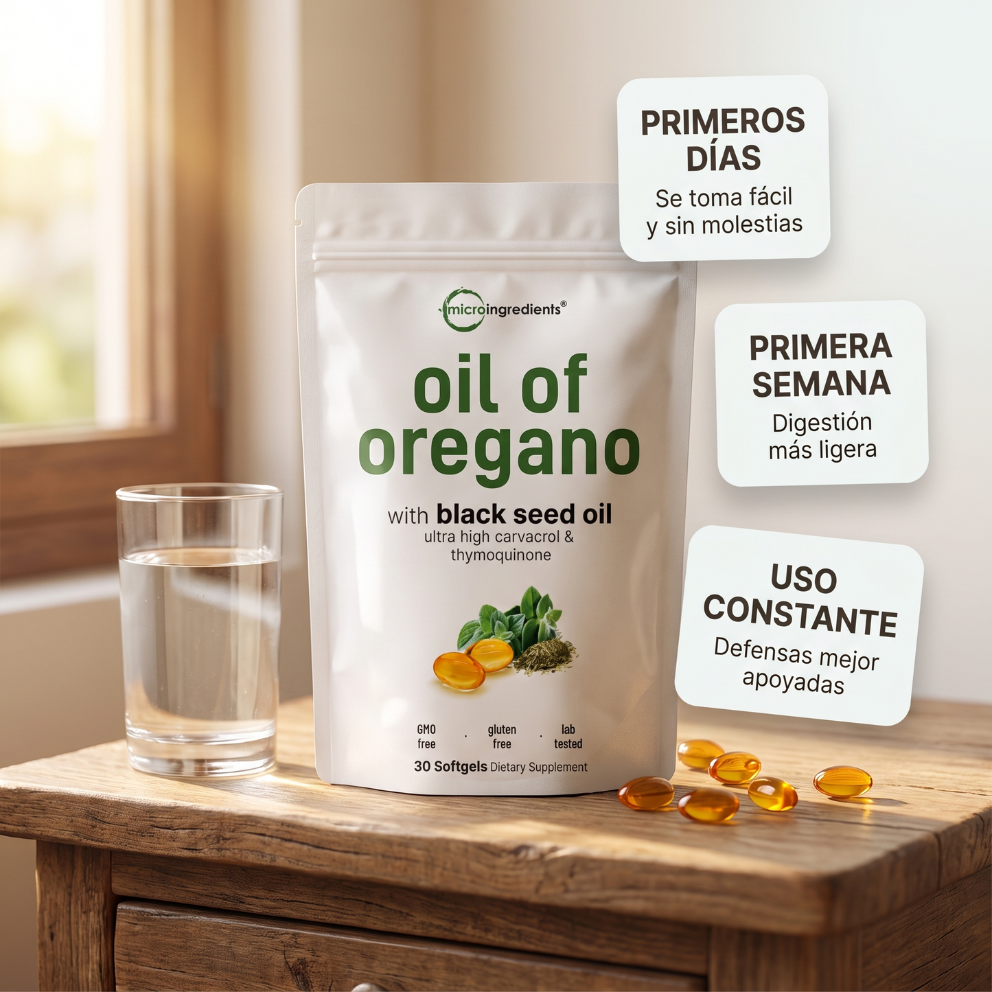 Aceite de orégano en cápsulas de gel – Apoya tus defensas