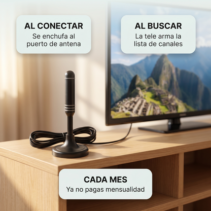 Antena de tv digital interior – Capta canales sin pagar cable