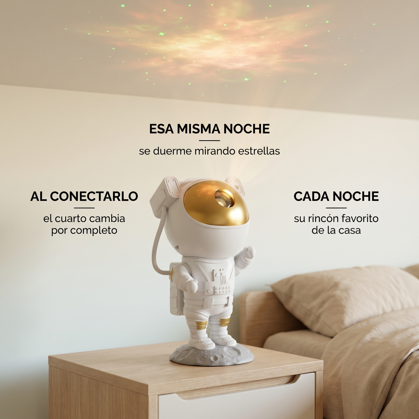 Proyector de galaxia astronauta – convierte tu cuarto en cielo