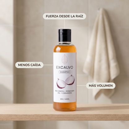 Shampoo anticaída Excalvo – fortalece tu cabello desde la raíz