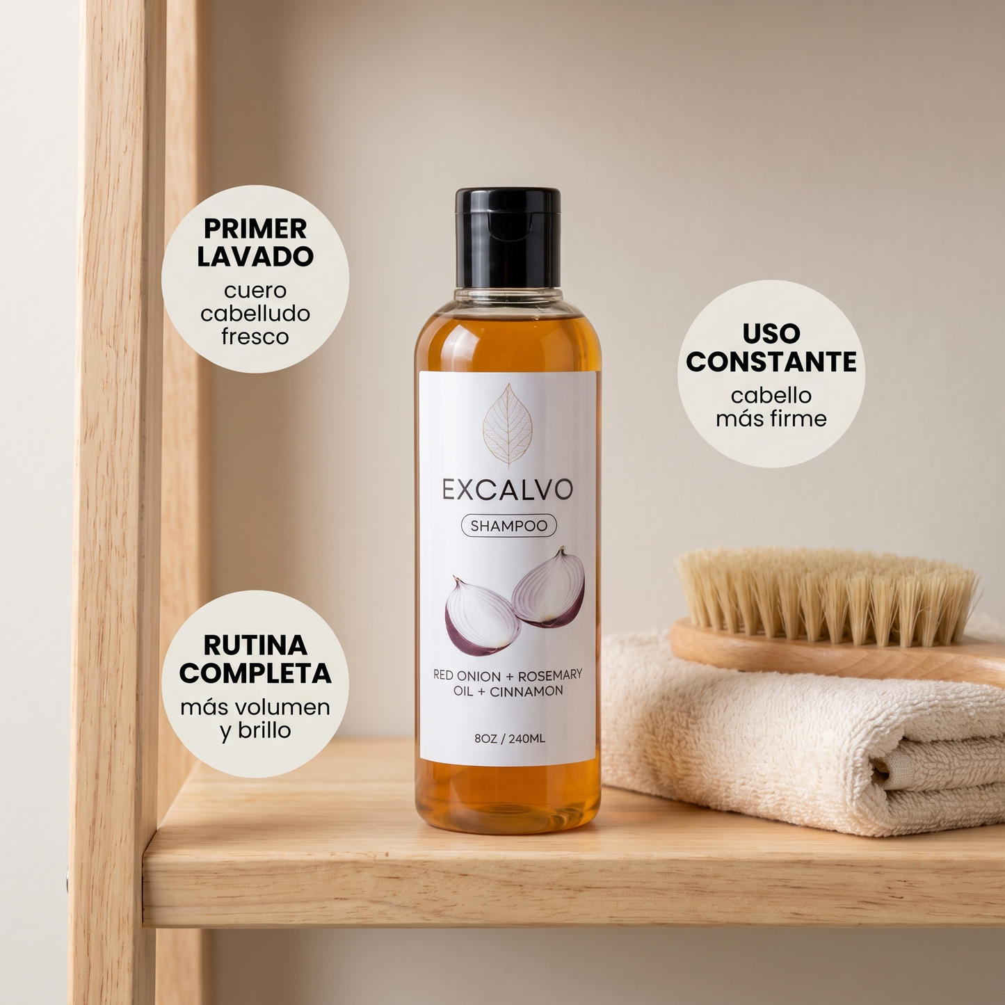 Shampoo anticaída Excalvo – fortalece tu cabello desde la raíz