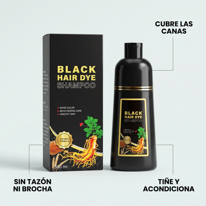 Champú tinte negro 3 en 1 – Cubre tus canas al lavarte