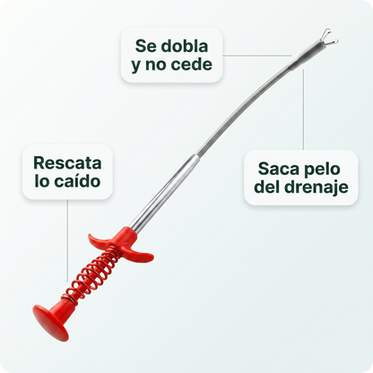 Pinza destapa baño flexible – Saca lo que cayó al drenaje