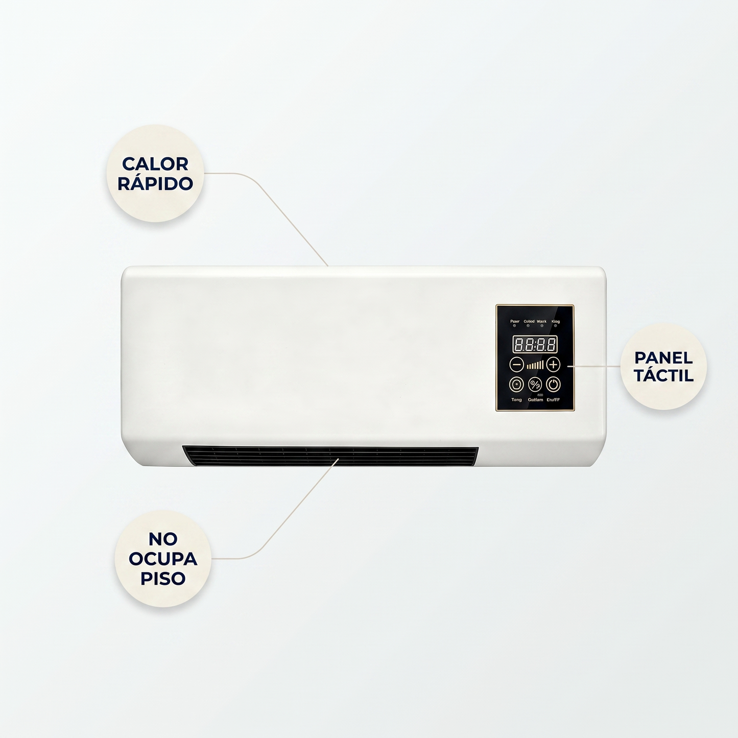 Calefactor de pared digital – calor rápido en tu cuarto