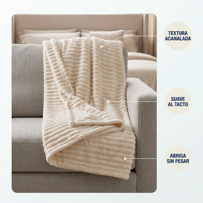 Manta texturizada de felpa – abriga y decora tu sala