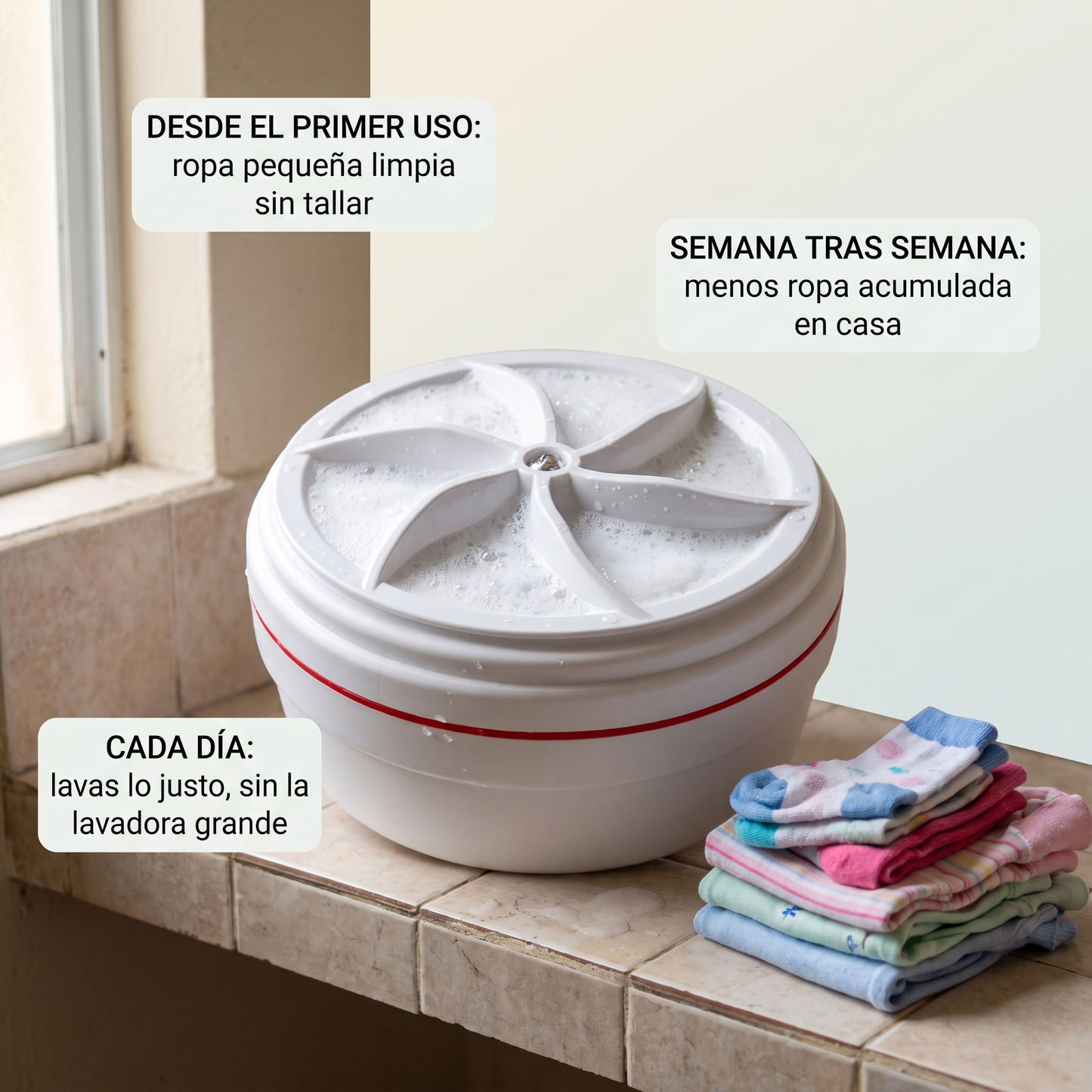 Mini lavadora portátil USB – lava tu ropa pequeña donde estés