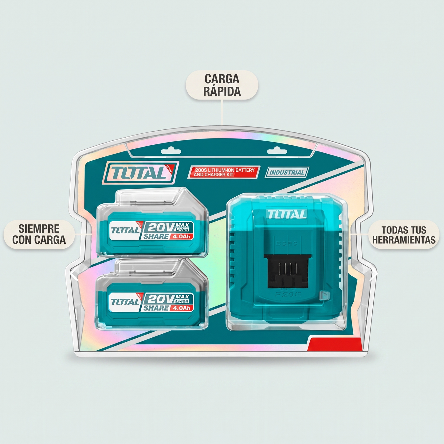 Combo 2 baterías 20V y cargador Total – no pares tu trabajo