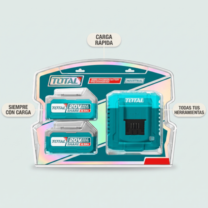 Combo 2 baterías 20V y cargador Total – no pares tu trabajo