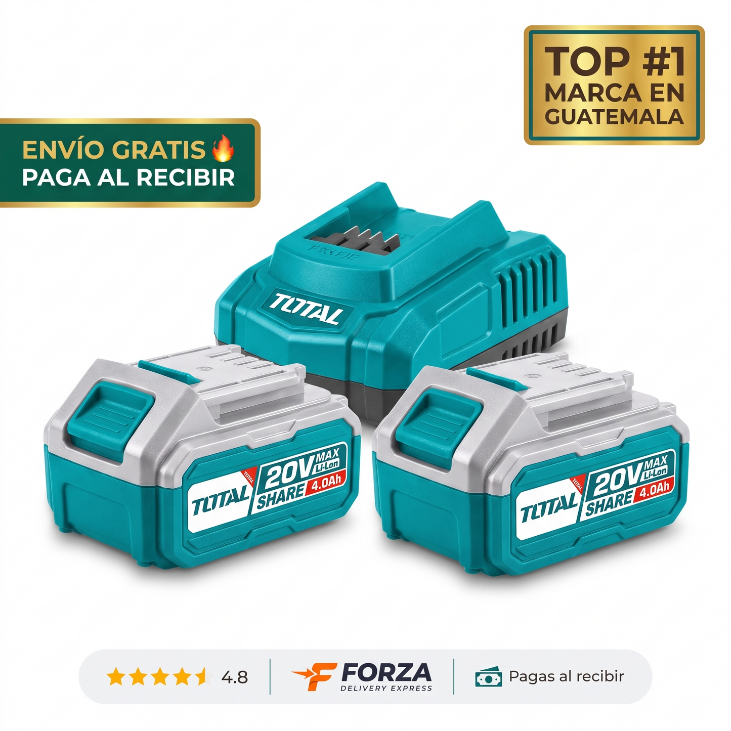 Combo 2 baterías 20V y cargador Total – no pares tu trabajo