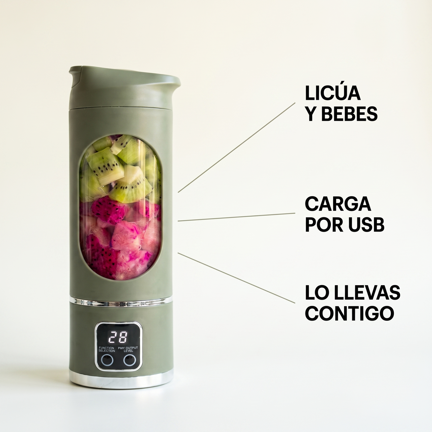 Vaso licuador portátil USB – Batidos listos donde estés