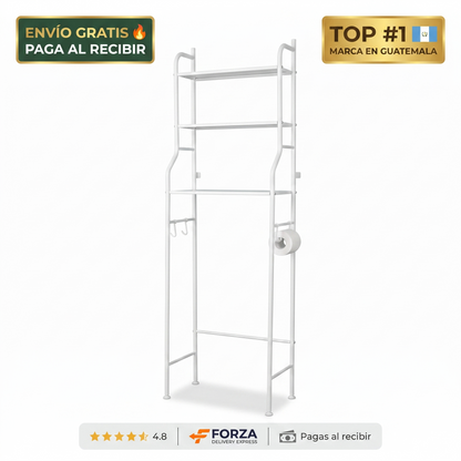 Organizador de baño 3 niveles – gana espacio sobre el inodoro
