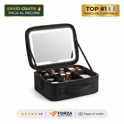 Cosmetiquera con espejo LED – Maquíllate con luz perfecta