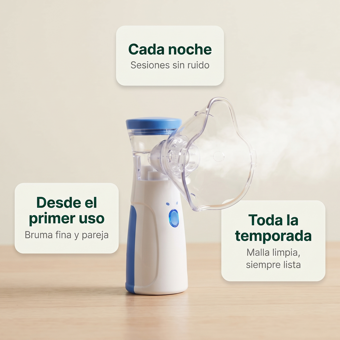 Nebulizador portátil ultrasónico – Alivio respiratorio en casa