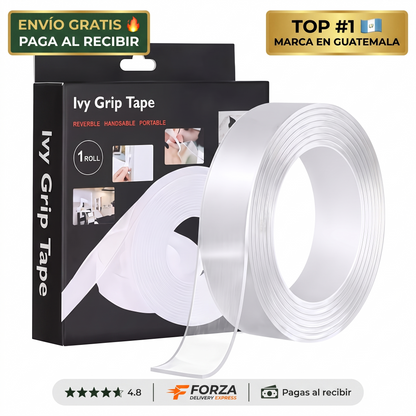 Cinta doble cara transparente – Cuelga sin clavos ni taladro