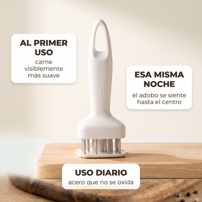 Ablandador de carne con agujas – carne suave y jugosa