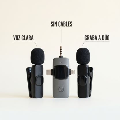 Micrófono inalámbrico de solapa – Audio nítido desde tu celular