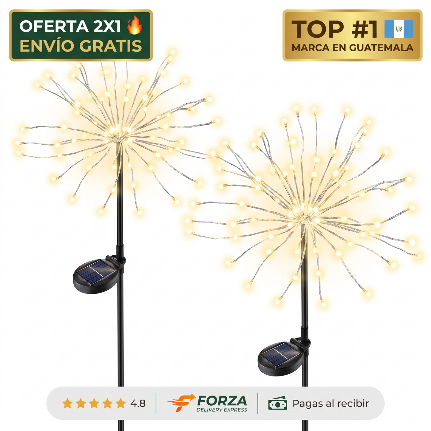 2x1 Luces solares diente de león – iluminan tu jardín sin cables