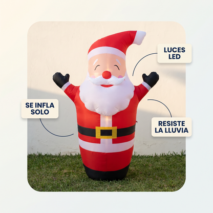 Inflable navideño de Santa Claus con luces LED – decora tu casa