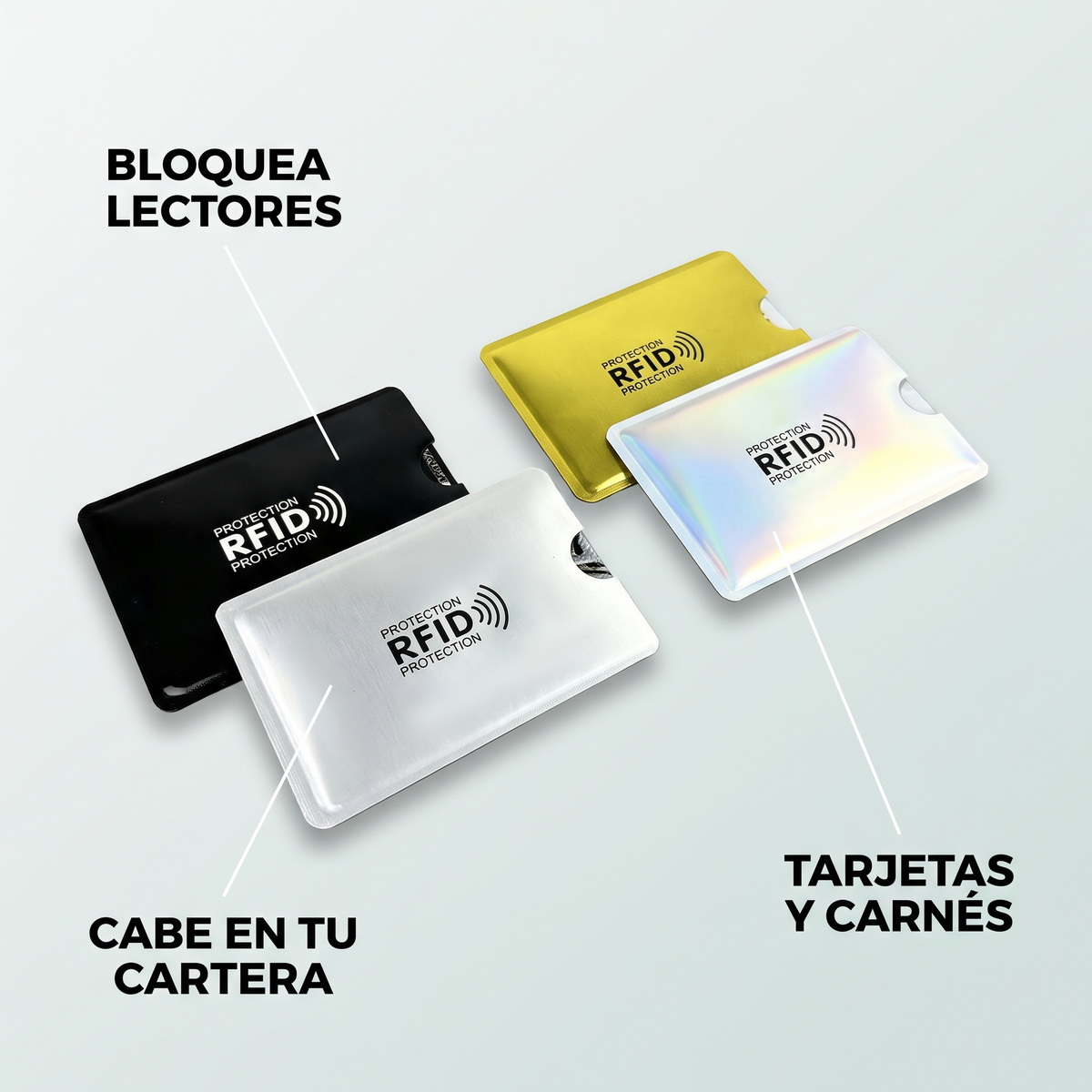 Set de 8 fundas RFID – Bloquea el robo de tus tarjetas
