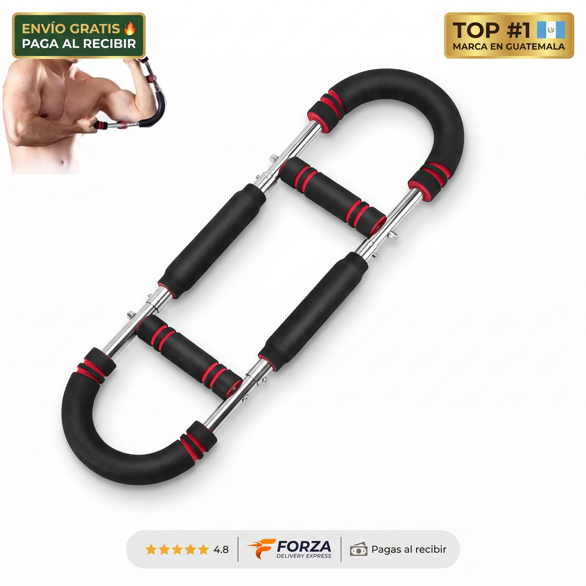 Ejercitador pectoral de resorte – entrena pecho y brazos en casa