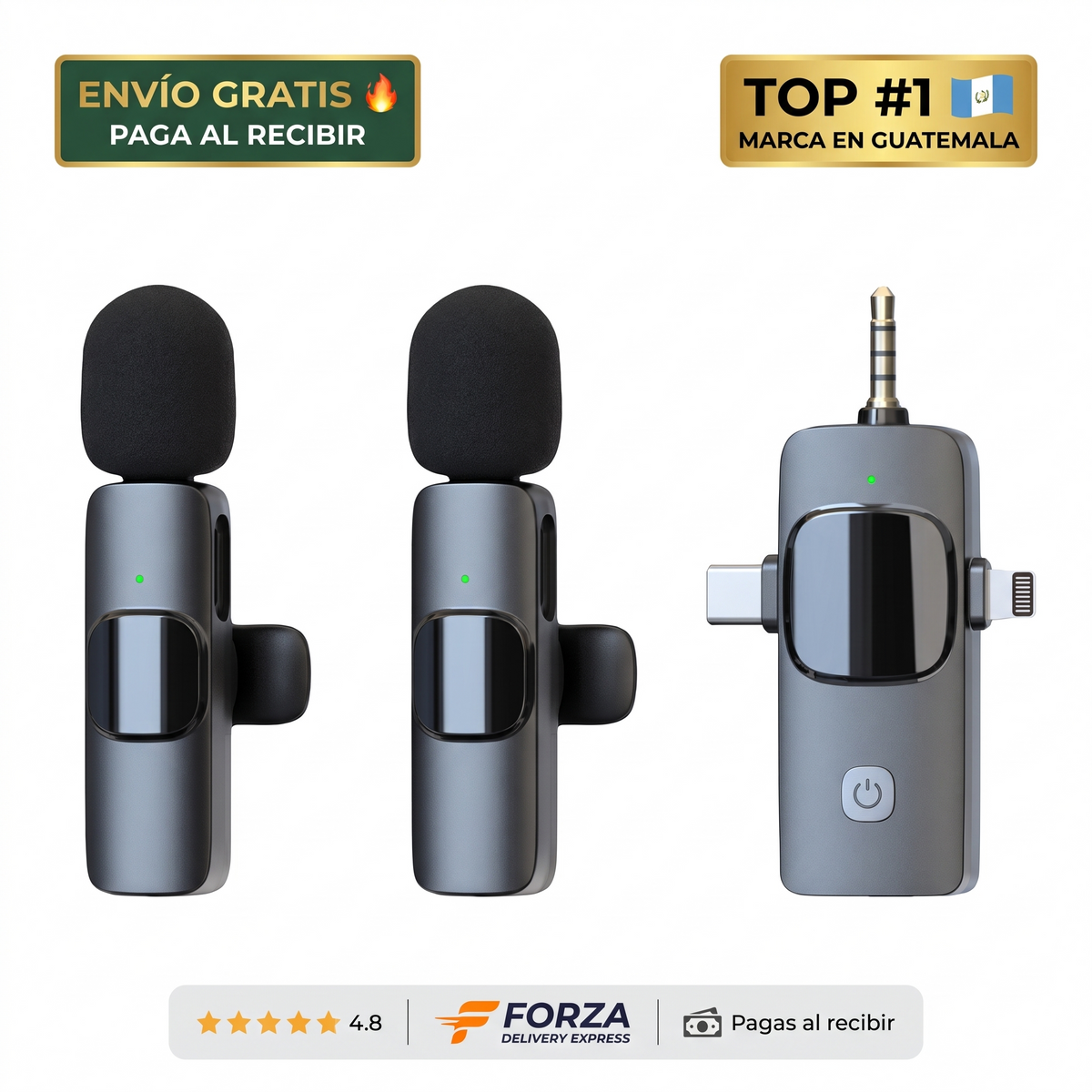 Micrófono inalámbrico de solapa – Audio nítido desde tu celular