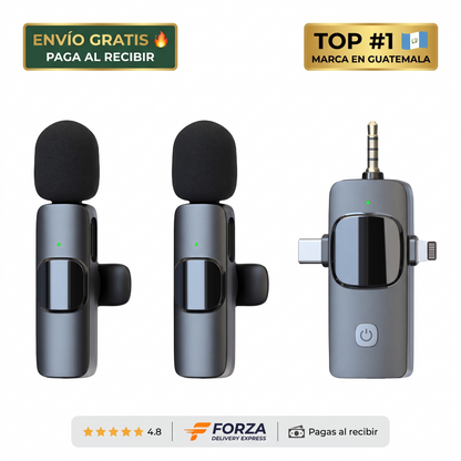 Micrófono inalámbrico de solapa – Audio nítido desde tu celular